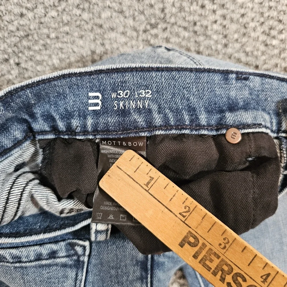 Mott & Bow Men's 30x32 Skinny Fit Light Wash Stretch‎ Denim Jeans